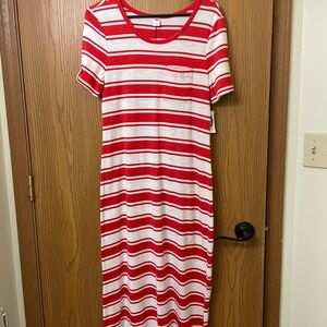Old Navy Red and White Striped Dress NWT